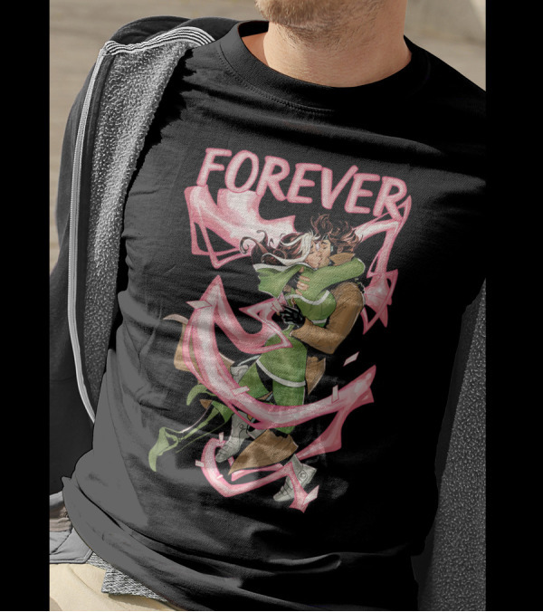 Marvel X Men Rogue Gambit Forever Valentines Day Kiss T-Shirt