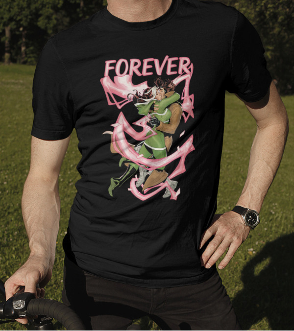 Marvel X Men Rogue Gambit Forever Valentines Day Kiss T-Shirt