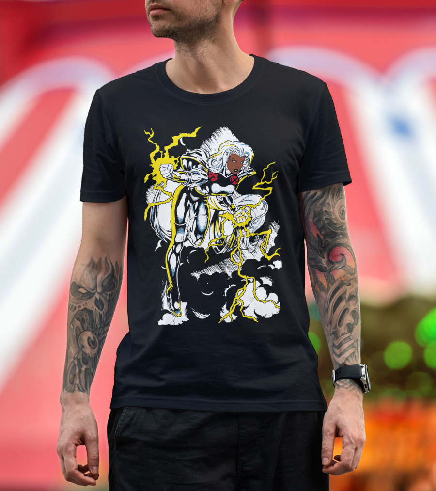 X Men Storm Lightning Strike Pose Marvel Characters T-Shirt