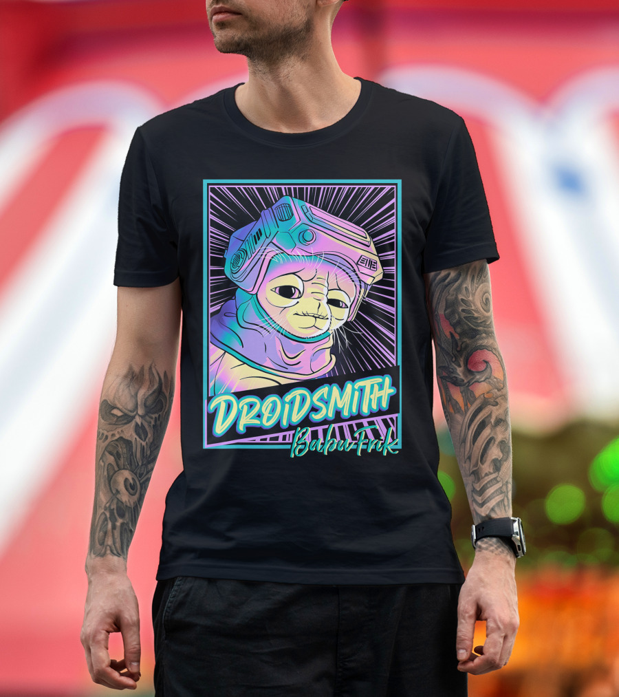 Star Wars The Rise Of Skywalker Neon Droidsmith Babu Frik T-Shirt