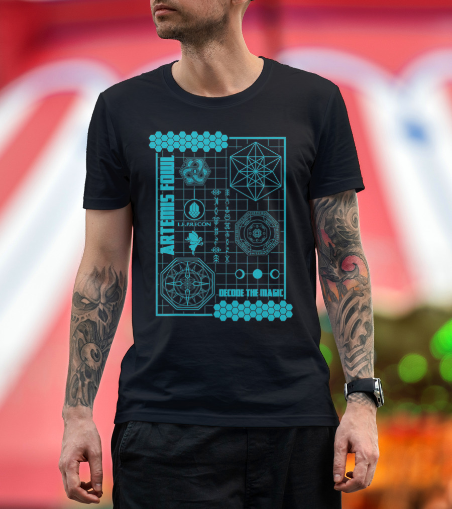 Artemis Fowl Decode the Magic L.E.P.RECON Schematic T-Shirt