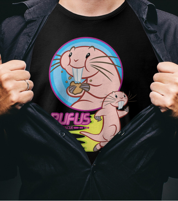Disney Kim Possible Rufus To The Rescue Animation Character Eating Cookie T-Shirt