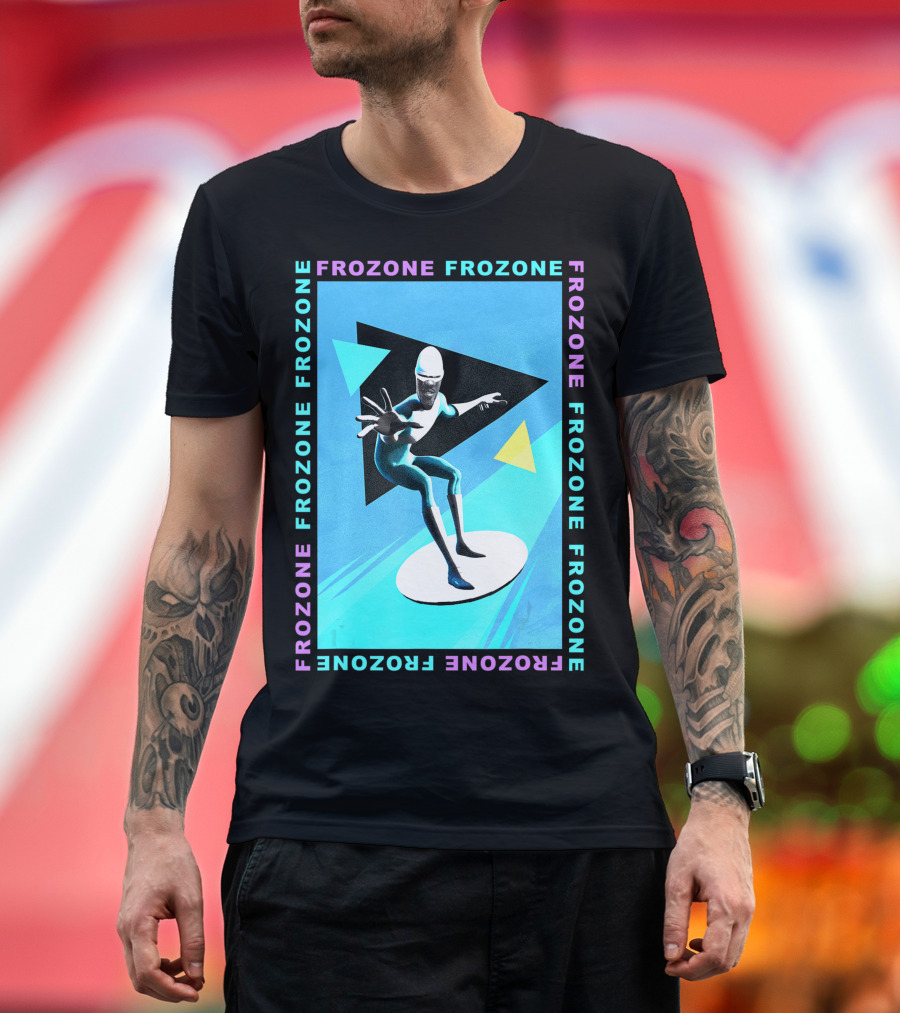 Disney Pixar The Incredibles 2 Frozone Character in Dynamic Action Frame T-Shirt