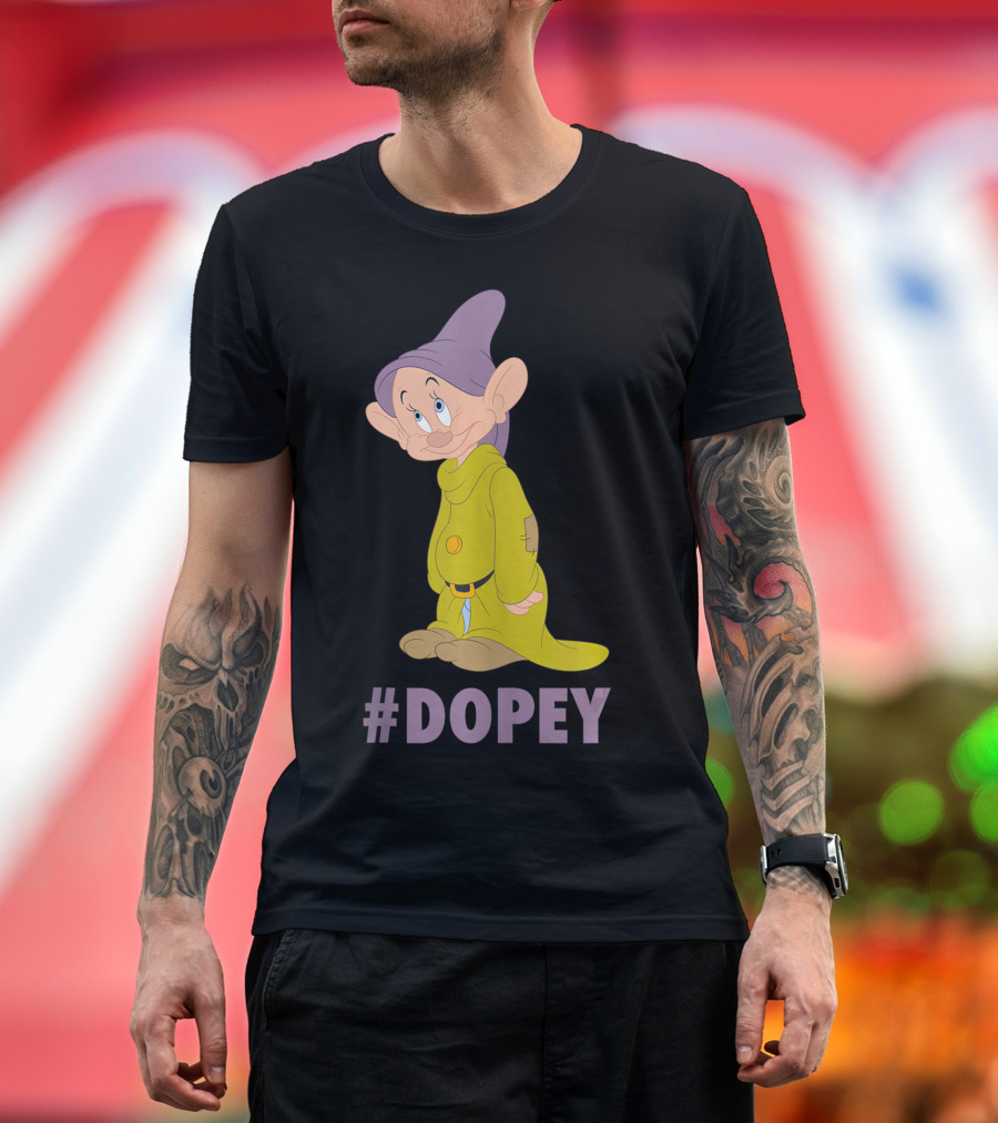 Disney Snow White Dopey Hashtag Dopey 7 Dwarfs T-Shirt