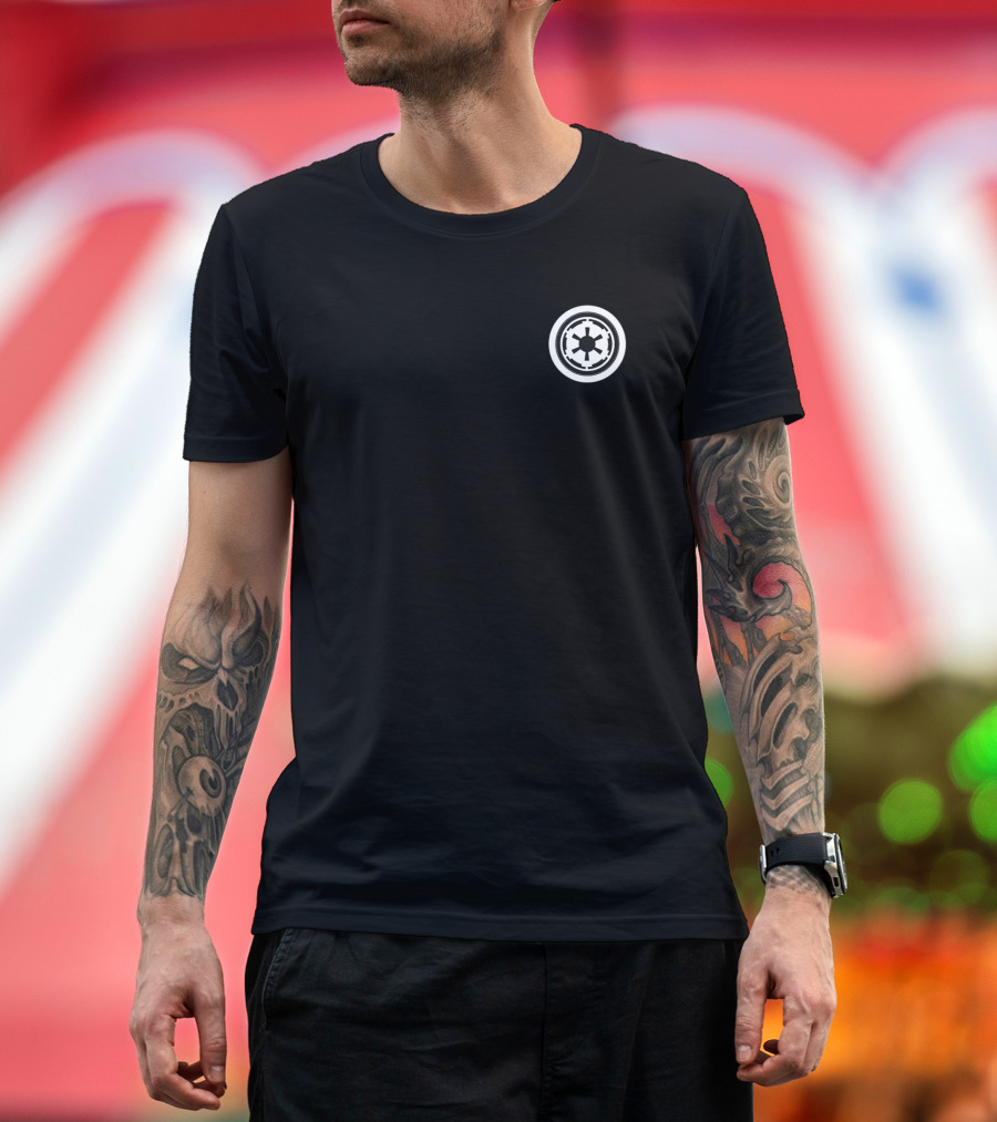 Star Wars Galactic Empire Emblem Left Chest Black T-Shirt