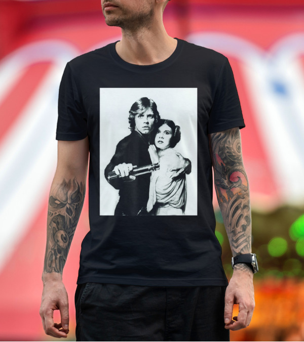 Premium T-Shirt: Star Wars Luke Skywalker Princess Leia Iconic Twins Scene T-Shirt Star Wars Luke Skywalker Princess Leia Iconic Twins Scene T-Shirt