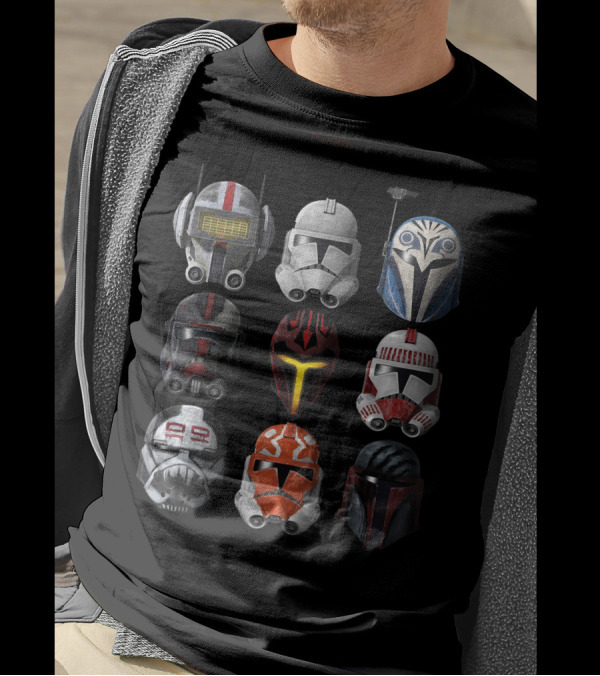 Star Wars The Clone Wars Iconic Clone Trooper Helmets Collection T-Shirt
