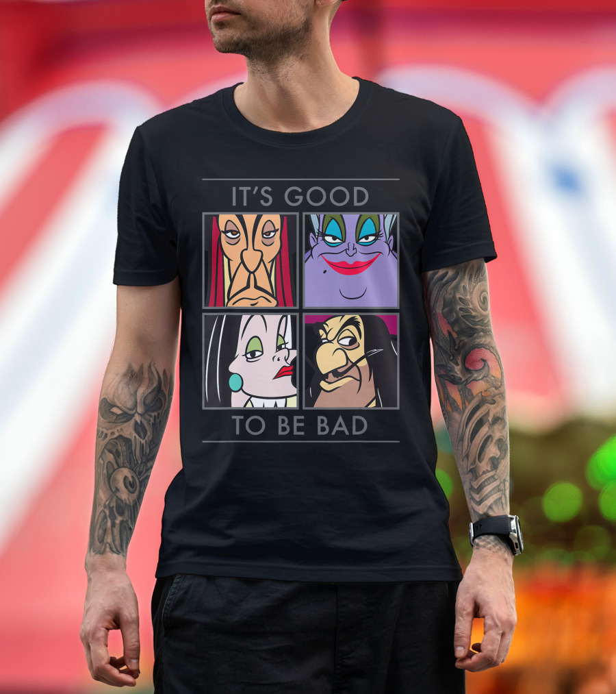 It's Good To Be Bad Disney Villains Faces T-Shirt