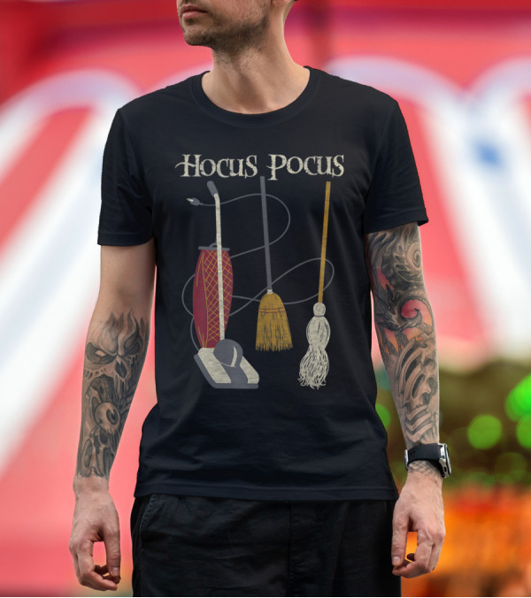 Premium T-Shirt: Hocus Pocus Witch Vacuums Brooms and Mop Ride T-Shirt Hocus Pocus Witch Vacuums Brooms and Mop Ride T-Shirt