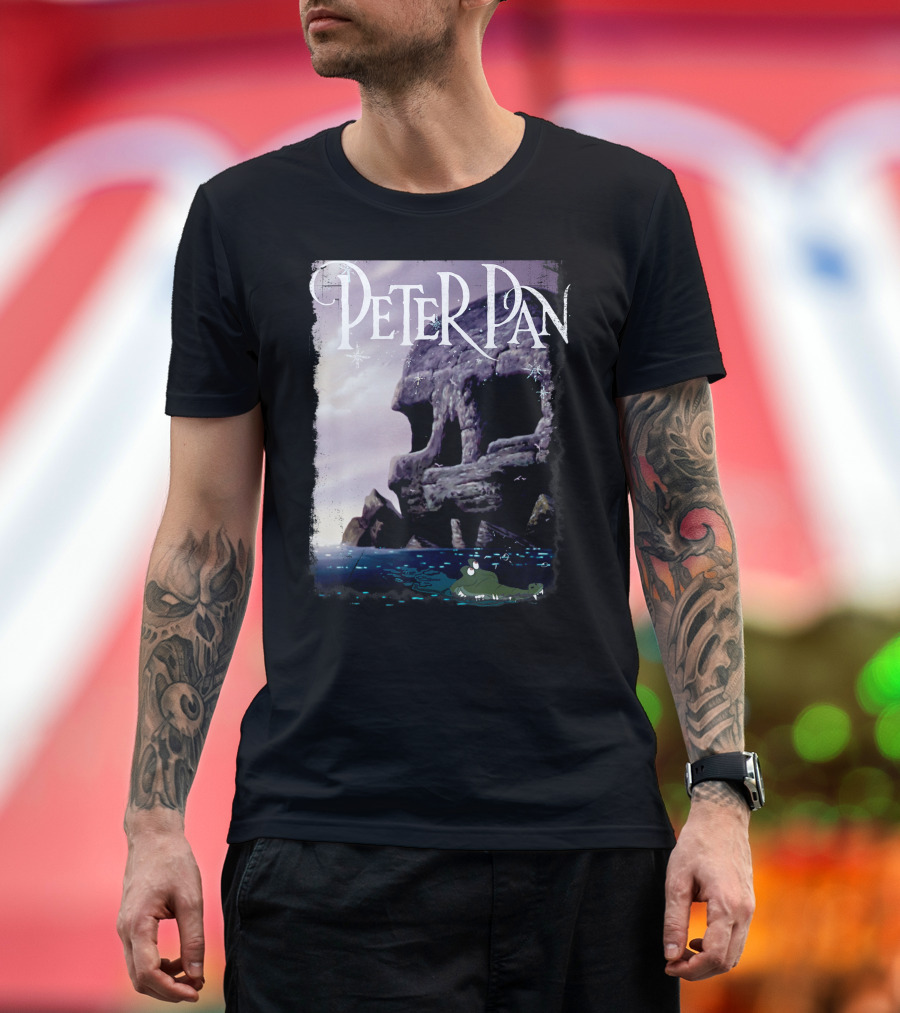 Peter Pan Skull Rock with Tick Tock Croc at Shoreline T-Shirt