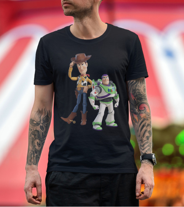 Premium T-Shirt: Toy Story 4 Woody and Buzz Lightyear Pixar Characters T-Shirt Toy Story 4 Woody and Buzz Lightyear Pixar Characters T-Shirt