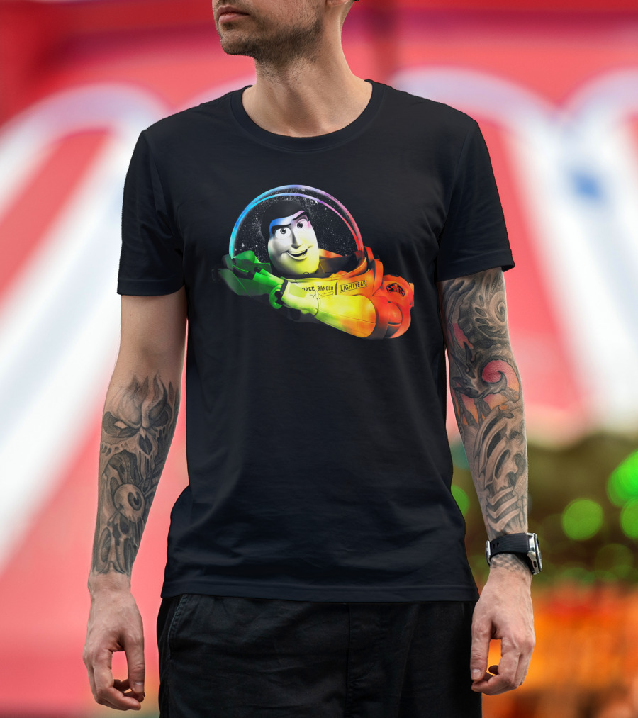 Disney Pixar Toy Story Buzz Lightyear Space Ranger Rainbow T-Shirt