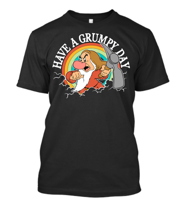 Disney Snow White Grumpy Have A Grumpy Day Pickaxe Rainbow T-Shirt