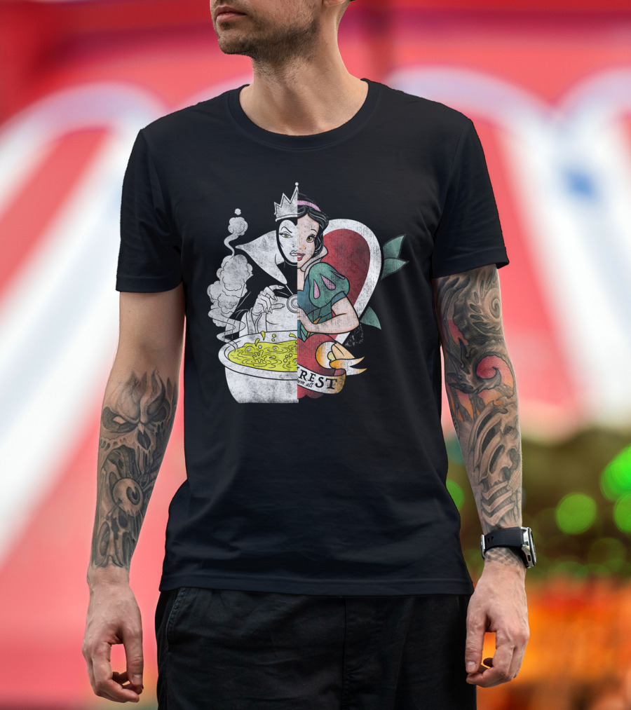Disney Snow White Evil Queen Fairest Split Face Poison Apple T-Shirt