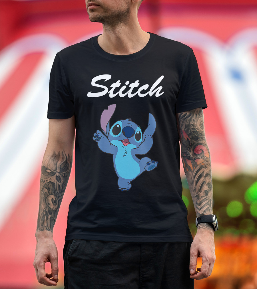 Disney Stitch Script Name Character Animation Image T-Shirt