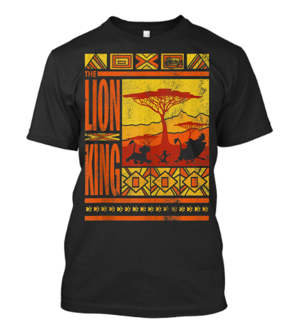 The Lion King Geometric Simba Timon Pumba Silhouette Pattern African Savannah T-Shirt