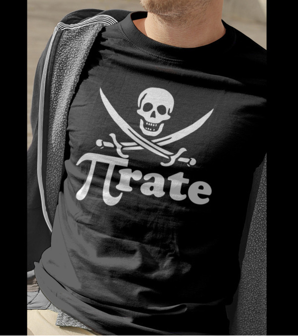 Pirate Pi Rate Skull And Crossed Swords For Pi Day Math Pirates T-Shirt