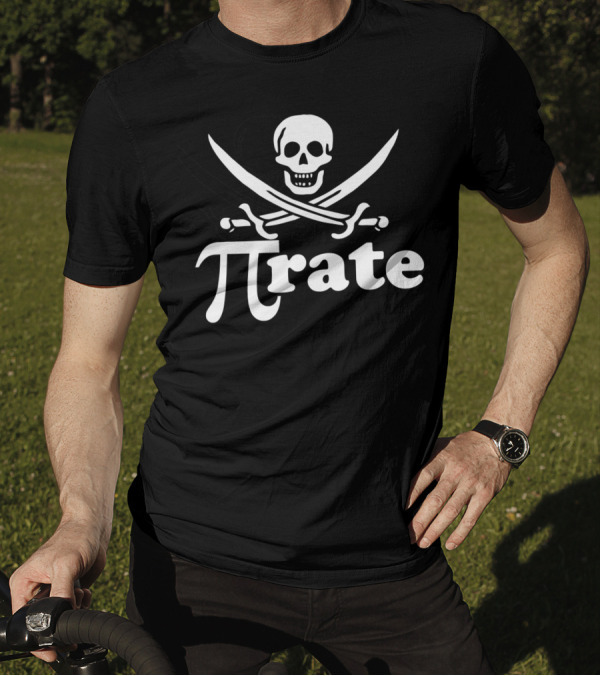 Pirate Pi Rate Skull And Crossed Swords For Pi Day Math Pirates T-Shirt