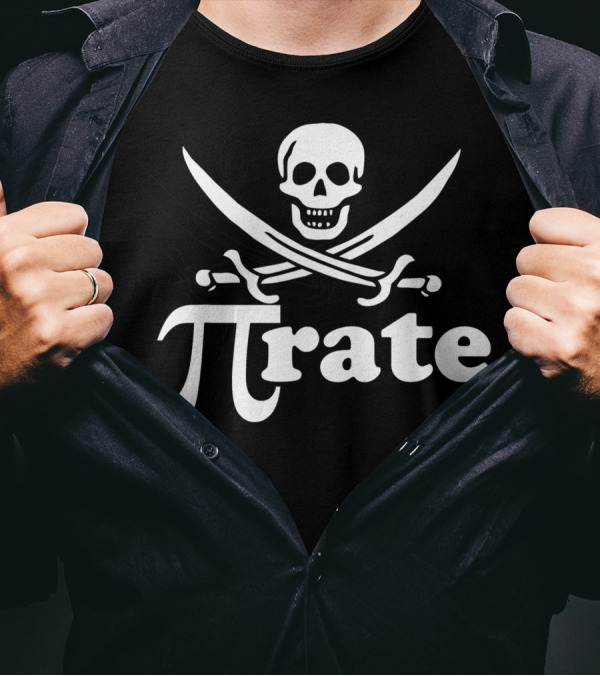Pirate Pi Rate Skull And Crossed Swords For Pi Day Math Pirates T-Shirt