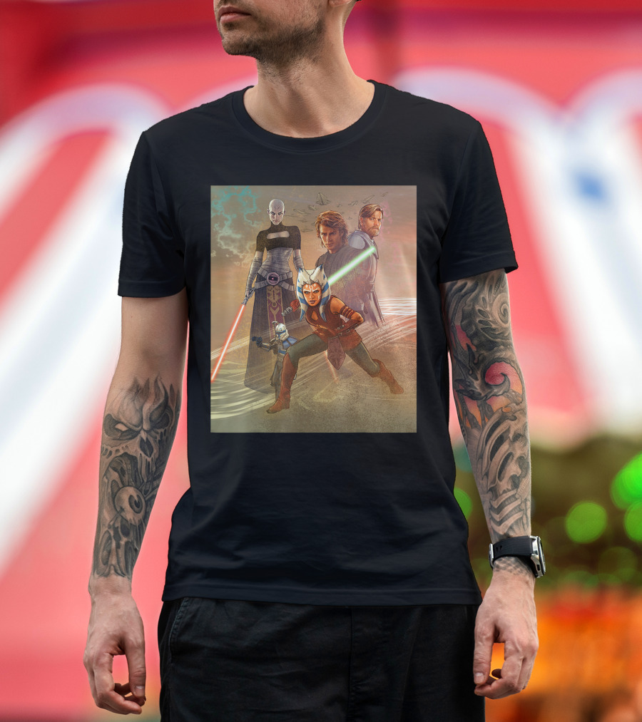 Star Wars Celebration The Clone Wars Anakin Ahsoka Mural T-Shirt