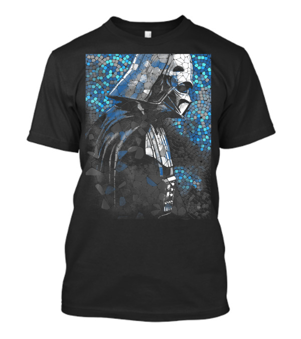 Star Wars Darth Vader Mosaic Pattern Blue Circles T-Shirt