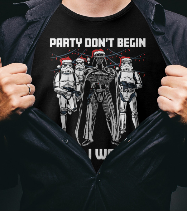 Star Wars Santa Vader Party Don't Begin Until I Walk In T-Shirt