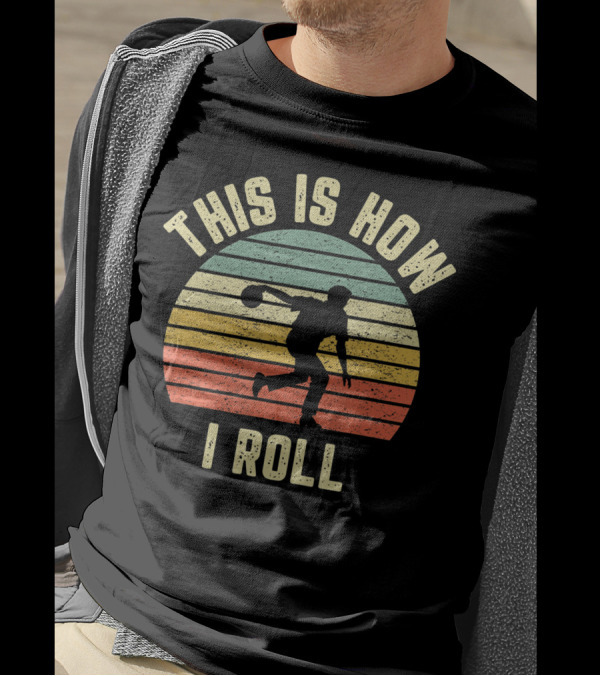 Bowling This Is How I Roll Silhouette Retro Stripes T-Shirt