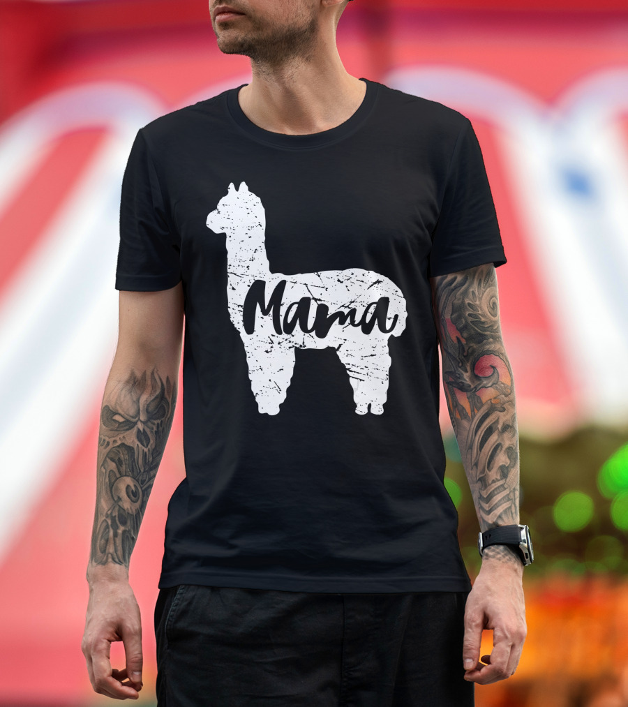 Mama Llama Alpaca Cute Proud Happy T-Shirt