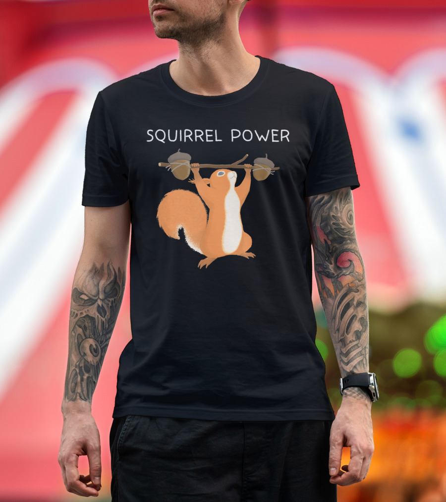 Squirrel Power Weightlifting Acorns T-Shirt