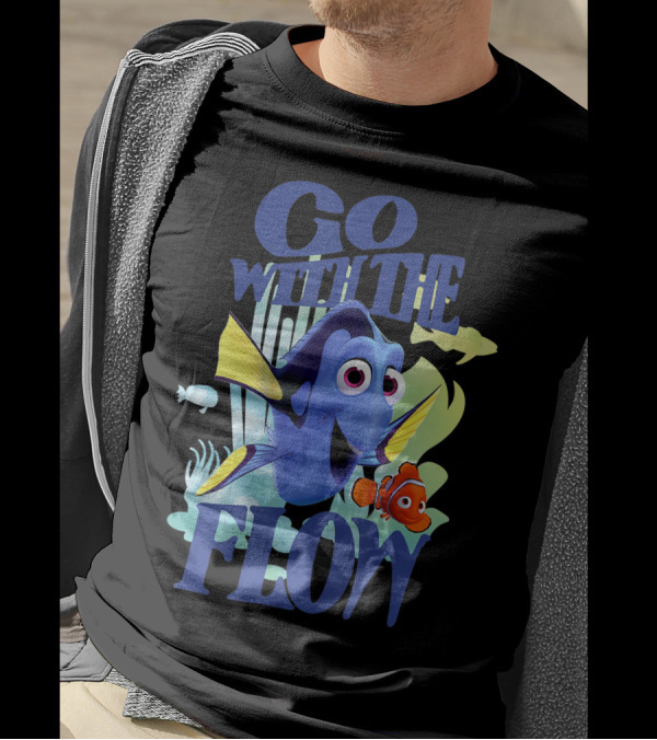 Disney Pixar Finding Dory Nemo Go With The Flow Underwater Adventure T-Shirt