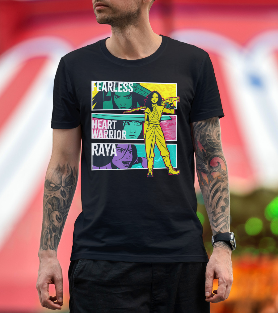 Fearless Heart Warrior Raya Comic Panels Disney Raya and the Last Dragon T-Shirt