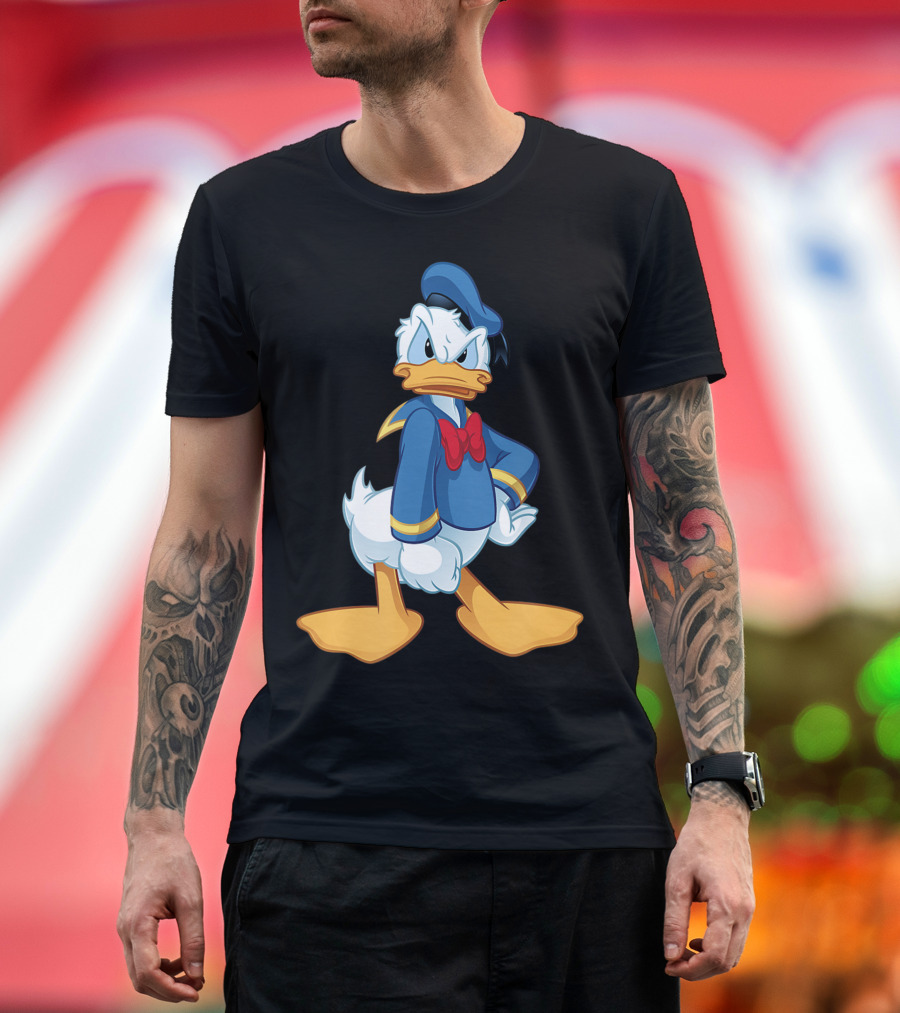 Donald Duck Angry Classic Pose Navy Suit Red Bowtie T-Shirt
