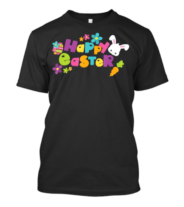 Happy Easter Bunny Rabbit Spring Flowers Egg Hunt T-Shirt