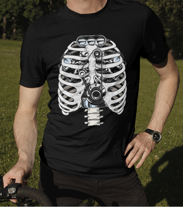 Mechanic Engineer Skeleton Ribcage Engine Mechanics T-Shirt