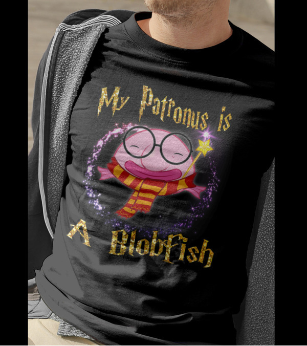 My Patronus Is A Blobfish Magic Wizardry Scarf Glasses Wand T-Shirt