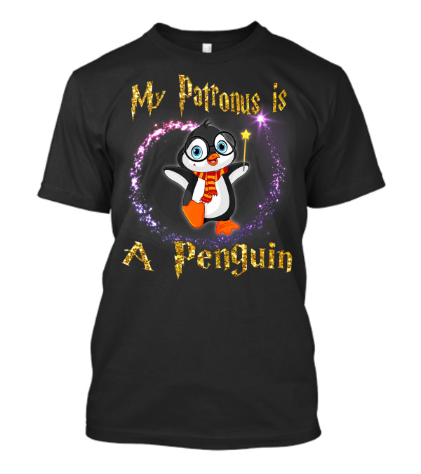 My Patronus Is A Penguin Magic Wizard Scarf And Wand T-Shirt