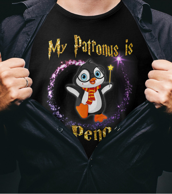 My Patronus Is A Penguin Magic Wizard Scarf And Wand T-Shirt