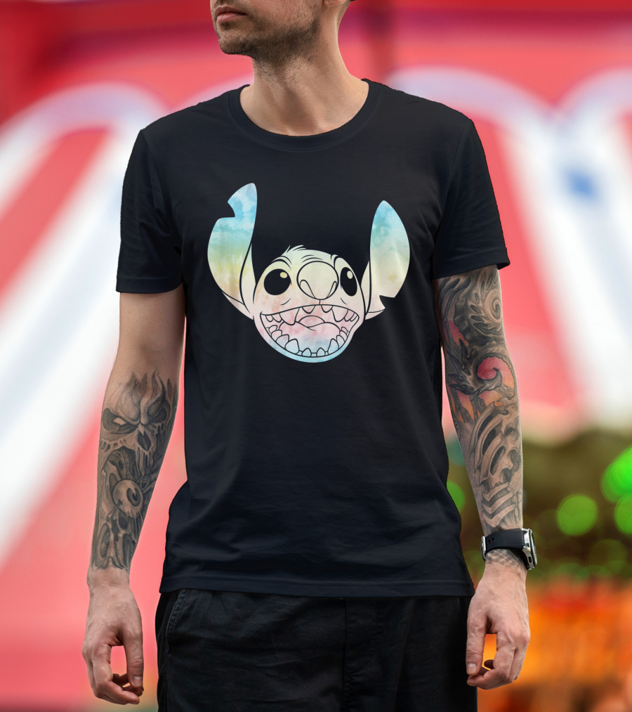 Lilo And Stitch Colorful Tie Dye Face Art Disney T-Shirt