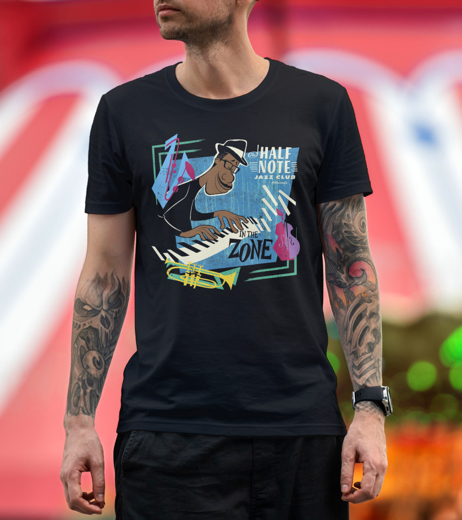 Disney Pixar Soul Joe Half Note Jazz Club Presents In The Zone Jazz T-Shirt