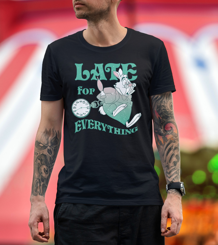 Disney Alice In Wonderland White Rabbit Late For Everything T-Shirt