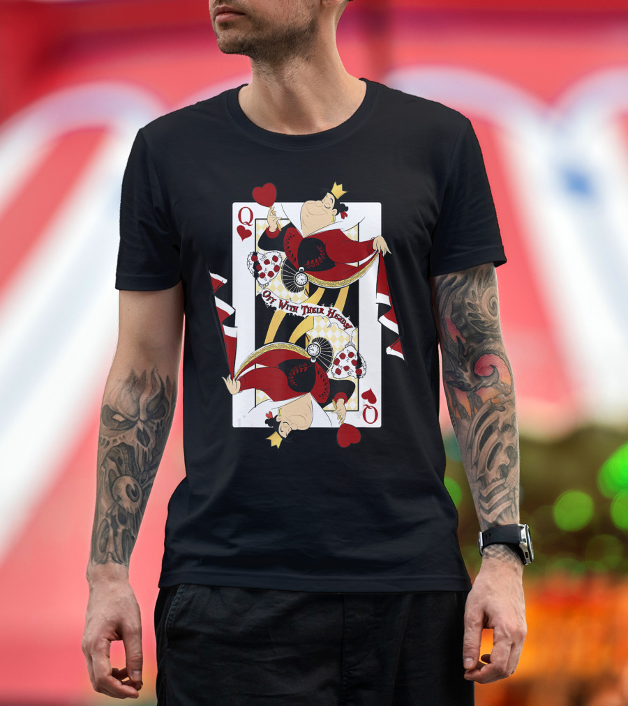 Disney Alice In Wonderland Queen Of Hearts Playing Card Off With Their Heads T-Shirt