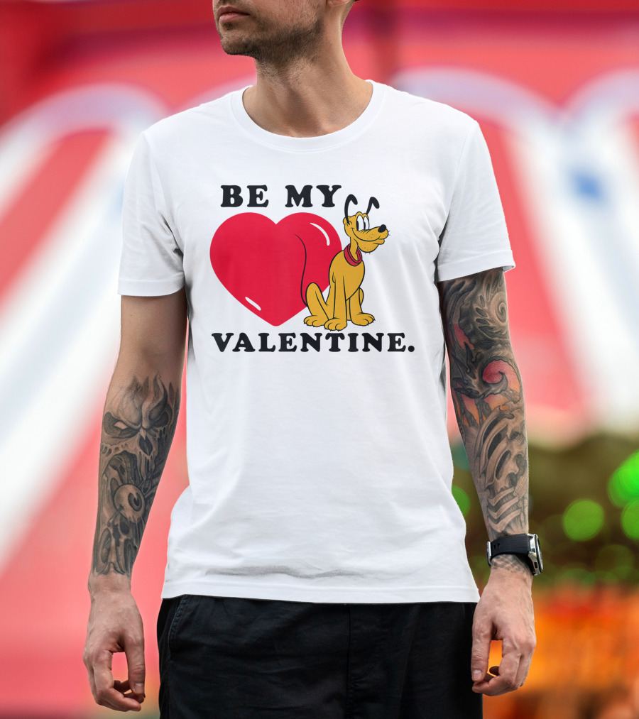 Disney Be My Valentine Pluto Heart T-Shirt