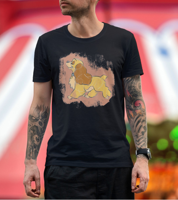 Premium T-Shirt: Disney Lady and the Tramp Lady Strut Sketch Character T-Shirt Disney Lady and the Tramp Lady Strut Sketch Character T-Shirt