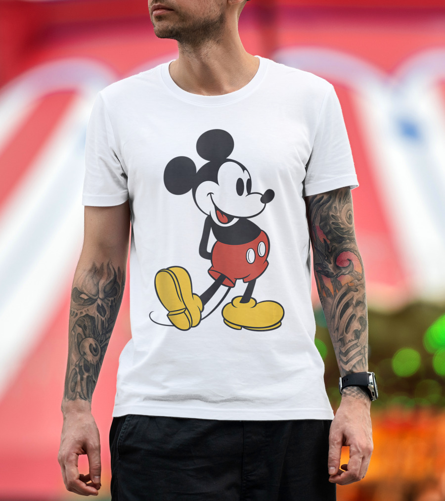 Disney Mickey And Friends Mickey Mouse Shy Red Shorts Yellow Shoes T-Shirt