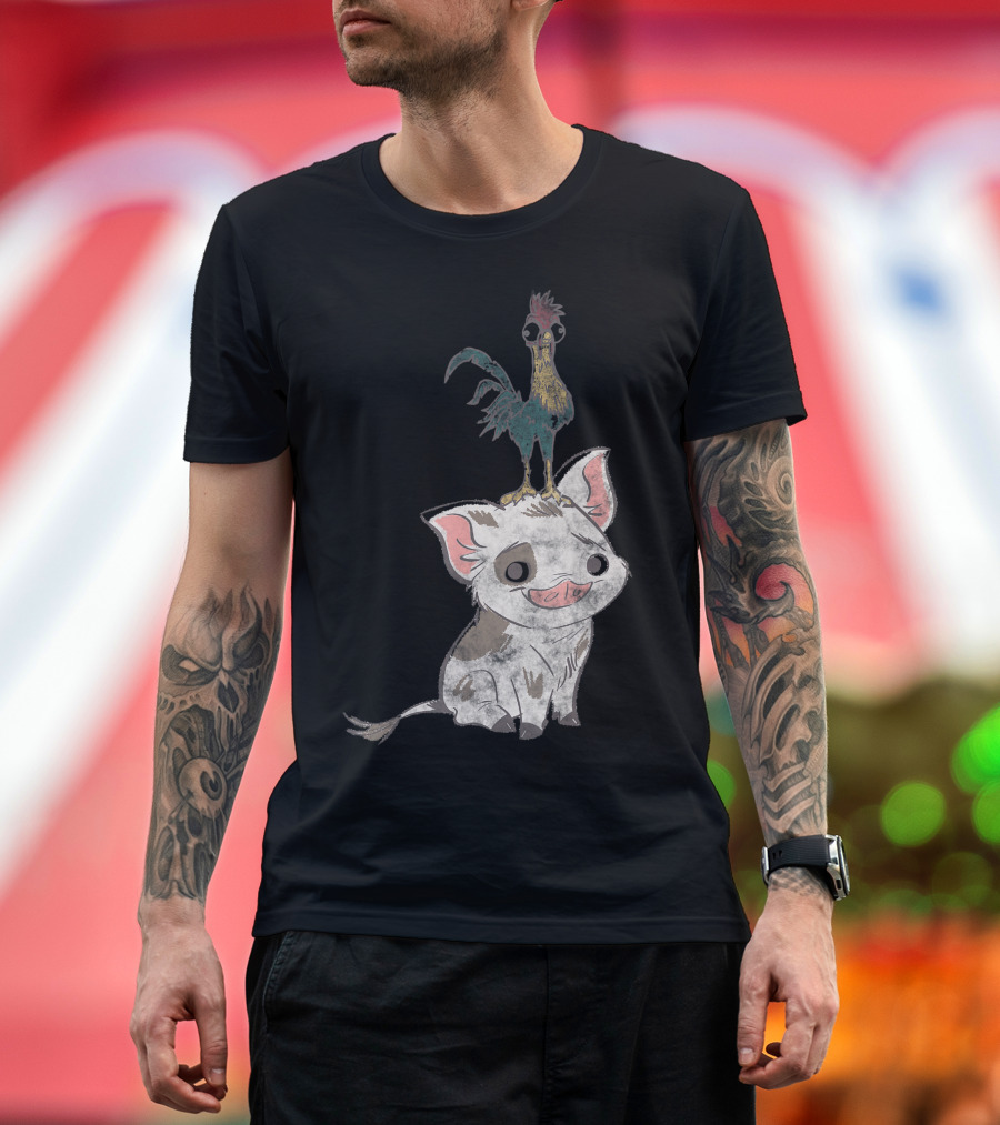Disney Moana Pua And Hei Hei Cute Cartoon Friends T-Shirt