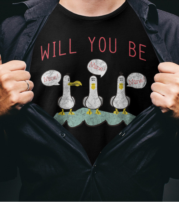 Disney Pixar Finding Nemo Valentines Day Will You Be Mine Seagulls T-Shirt
