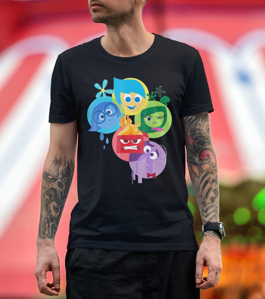 Disney Pixar Inside Out Joy Sadness Fear Anger Disgust Emotions Iconic Characters T-Shirt