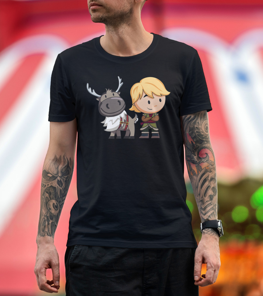 Disney Frozen 2 Chibi Sven and Kristoff Characters T-Shirt