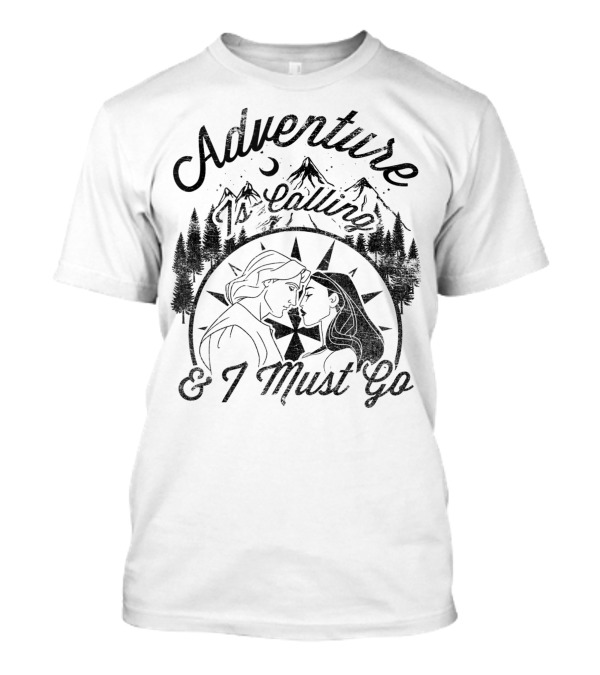 Disney Pocahontas Adventure Is Calling And I Must Go Moon And Mountains T-Shirt