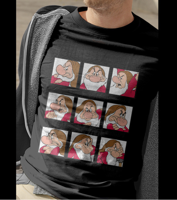 Current Mood Disney Snow White Grumpy Panel Grid T-Shirt